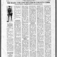 Freeman's Journal Newspaper - Michael Collins